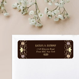 Etiqueta Casamento Floral Vintage Elegante Rococó Revival