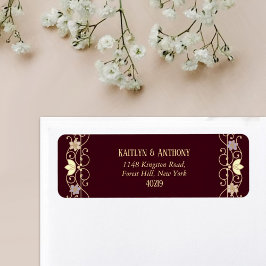 Etiqueta Casamento Floral Vintage Elegante Rococó Revival