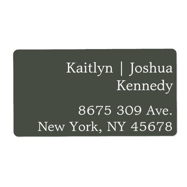 Etiqueta Casamento Geométrico de Estilo Verde Quente (Frente)