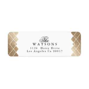 Etiqueta Casamento Geométrico Dourado Gatsby