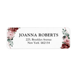 Etiqueta Casamento Geométrico Dusty Pink Mauve Rosa Floral