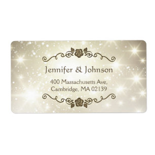 Etiqueta Casamento Glitter Sparkles Dourado