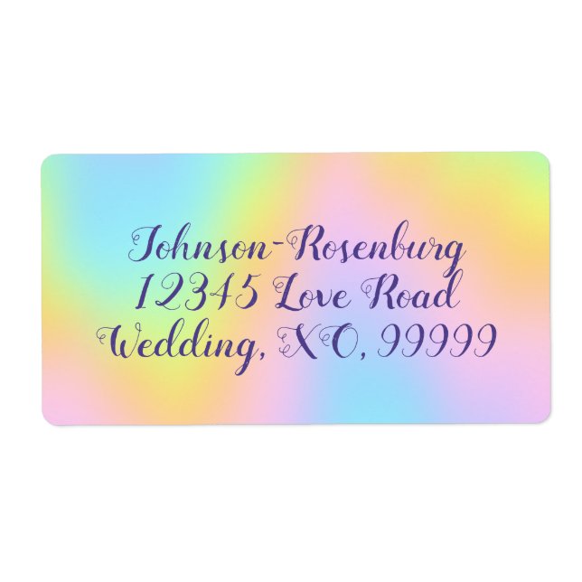 Etiqueta Casamento magnífico do Pastel Rainbow (Frente)