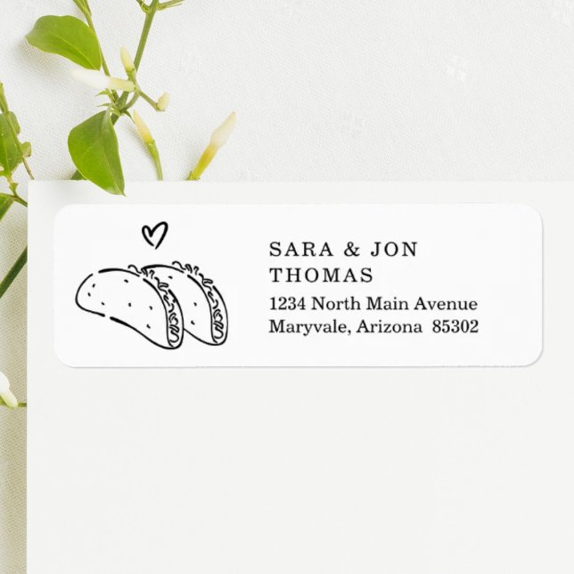 Etiqueta Casamento Mexicano Taco & Heart, Chá de Noiva Fies (Criador carregado)