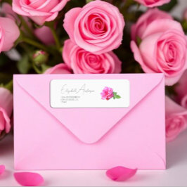 Etiqueta Casamento Minimalista Clássico Rosa Pink