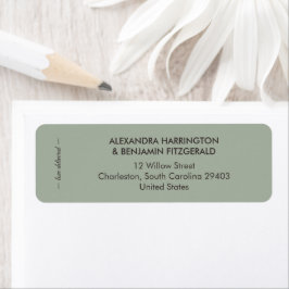 Etiqueta Casamento Minimalista Moderno | Sage Verde Atempor