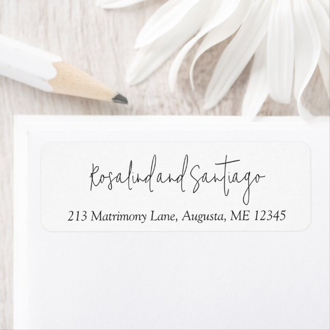 Etiqueta Casamento Moderno Clássico Preto e Branco (Insitu)