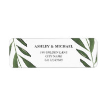 Casamento Moderno Elegante Folha de Aguarela Verde