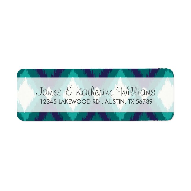 Etiqueta Casamento Moderno Ikat Chevron Tribal (Frente)