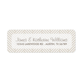 Etiqueta Casamento Moderno Linen Beige Herringbone Chevron