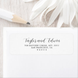Etiqueta Casamento Moderno Preto e Branco Minimalista