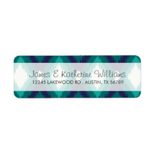 Etiqueta Casamento moderno tribal de Ikat Chevron