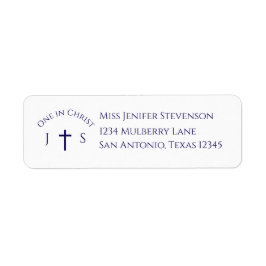 Etiqueta Casamento Monogramado Católico Atemporal