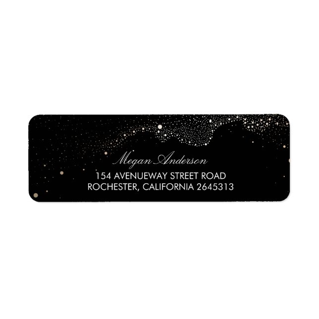 Etiqueta Casamento Negro das Estrelas Noturnas (Frente)