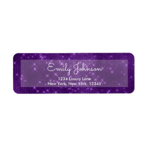 Etiqueta Casamento ou Aniversário de Violet Sparkle Roxo