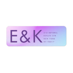 Etiqueta Casamento outono Roxo Gradiente Ultra Moderno