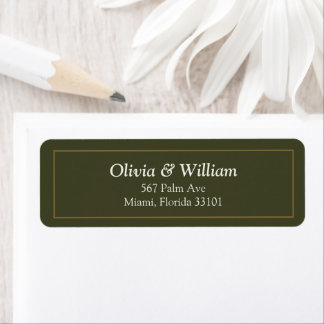 Etiqueta Casamento Palma Pavão Verde Oliva