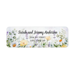Etiqueta Casamento Personalizado com Aquarela de Flores Sil