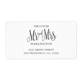 Etiqueta Casamento preto e branco. Sr. e Sra. Discurso mode