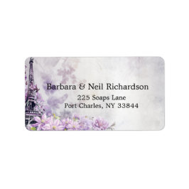 Etiqueta Casamento Romance de Lavanda da Torre Eiffel