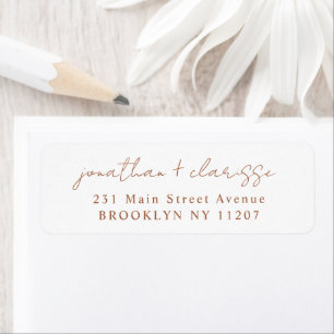 Etiqueta Casamento RSVP de Casal Chic Script do Modern Terr