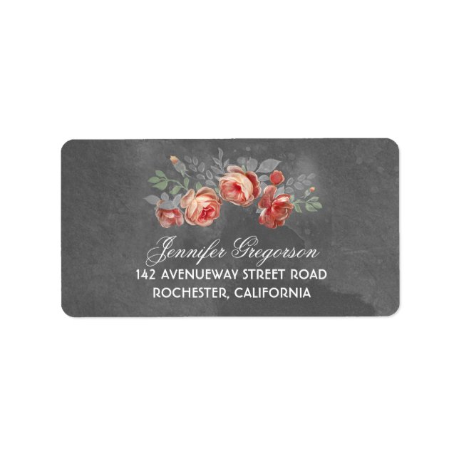 Etiqueta Casamento Russo Floral Chalkboard (Frente)