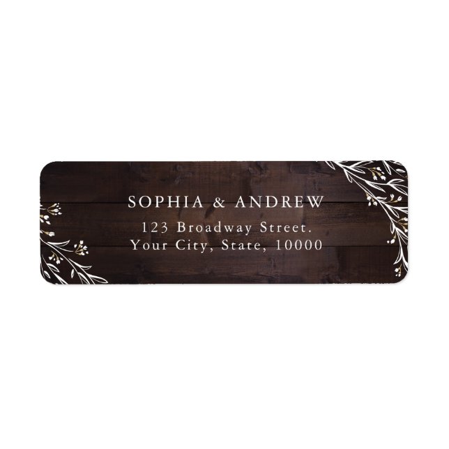Etiqueta Casamento Rustic Barn Wood Boho Floral (Frente)