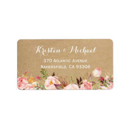 Etiqueta Casamento Rustic Botanical Garden Floral Kraft