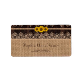 Etiqueta Casamento Rustic Lace Burlap Wood