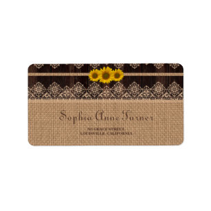 Etiqueta Casamento Rustic Lace Burlap Wood