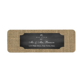 Etiqueta Casamento Rustic Mason Jar Chalkboard Burlap