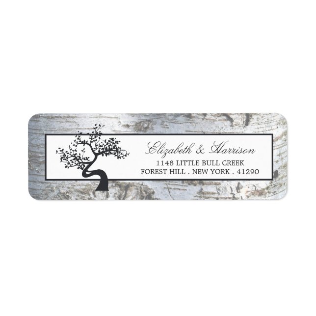Etiqueta Casamento Rustic Silver Birch Tree (Frente)
