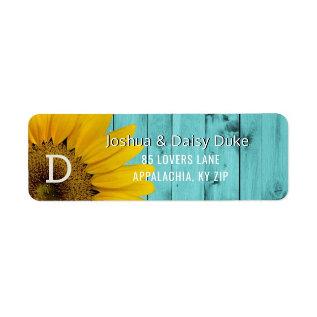 Etiqueta Casamento Rustic Sunflower Barnwood País Ocidental (Frente)