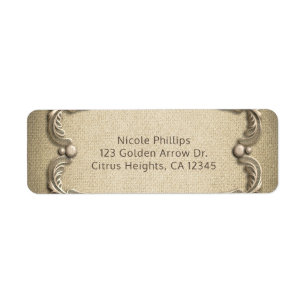 Etiqueta Casamento Rústico de Burlap, no Sul do Elegante