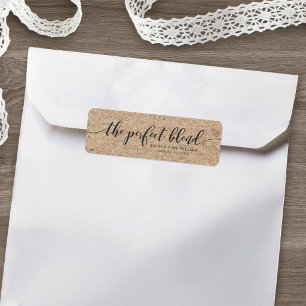 Etiqueta Casamento Rústico Faux Kraft Script A Combinação P