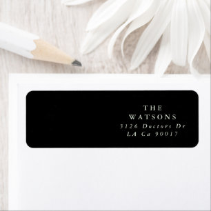 Etiqueta Casamento Simples Negra Onyx Negra Moderno