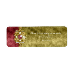 Etiqueta Casamento tema damasco vermelho da azeitona do