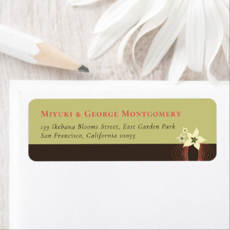 Etiqueta Casamento Tropical de Flor Rosa Ikebana Frangipani