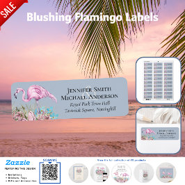 Etiqueta Casamento Tropical Flamingos