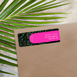 Etiqueta Casamento Tropical Neon Arch Palm Leaf