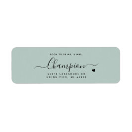 Etiqueta Casamento Verde Mint Mint, Script Minimalista Româ