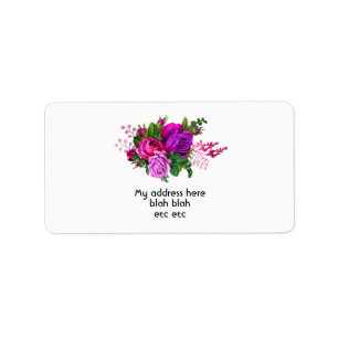 Etiqueta Casamento Vintage Fuchsia e Purple Shabby