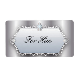 Etiqueta Casamento vintage Para Ele Pearl Silver Romântico
