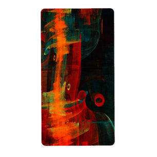 Etiqueta Cascata Laranja Vermelho Abstrato