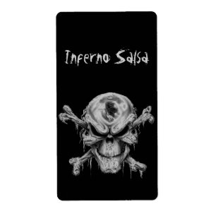Etiqueta caseiro da salsa de Skull&Crossbones