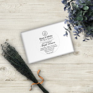 Etiqueta caseiro Handmade preta & branca do banho