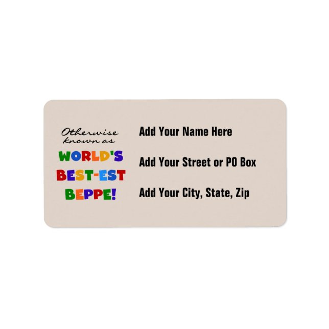 Etiqueta Caso contrário, conhecido como Melhor Beppe (Frente)