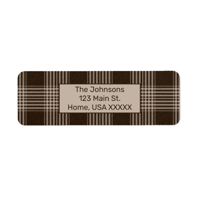 Etiqueta Castanho e bege, Xadrez russa (Frente)