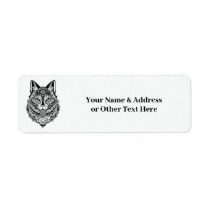 Etiqueta Cat Ornamental de Texto Personalizado