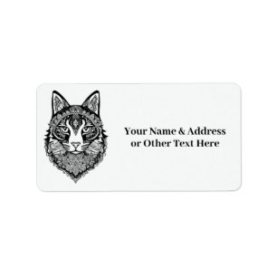 Etiqueta Cat Ornamental de Texto Personalizado